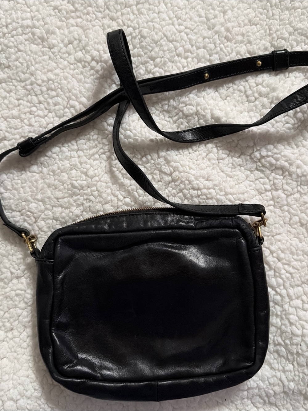 HOBO-Black Leather Crossbody Bag